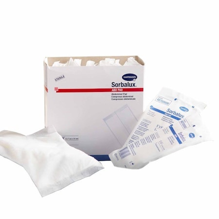 Sorbalux Abd Abdominal Pad 5 X 9 Inch 1 per Pouch Sterile 1-Ply Rectangle, 25PK 48700000